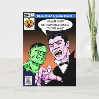 Carte de voeux comique de Halloween de style