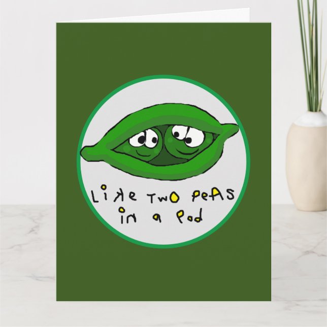 Carte de vœux comme deux pois dans une cosse (Devant)