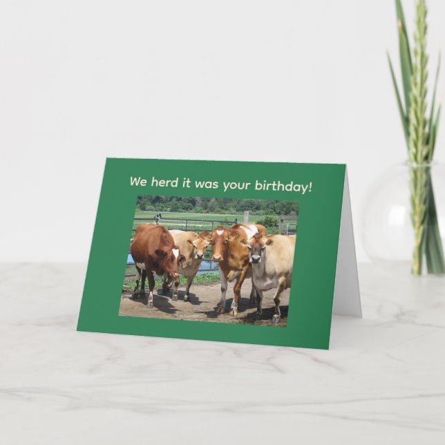 Carte de voeux Conception Quatre Vaches (Devant)