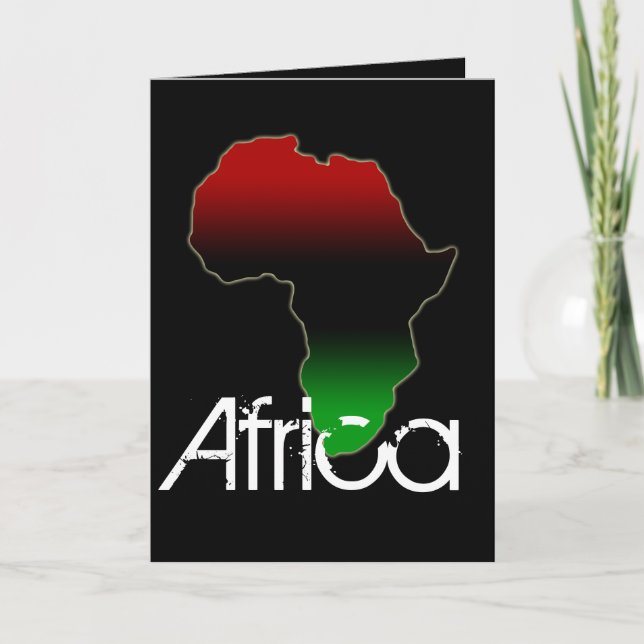 Carte de voeux continentale d'Afrique Noire et Ver (Devant)