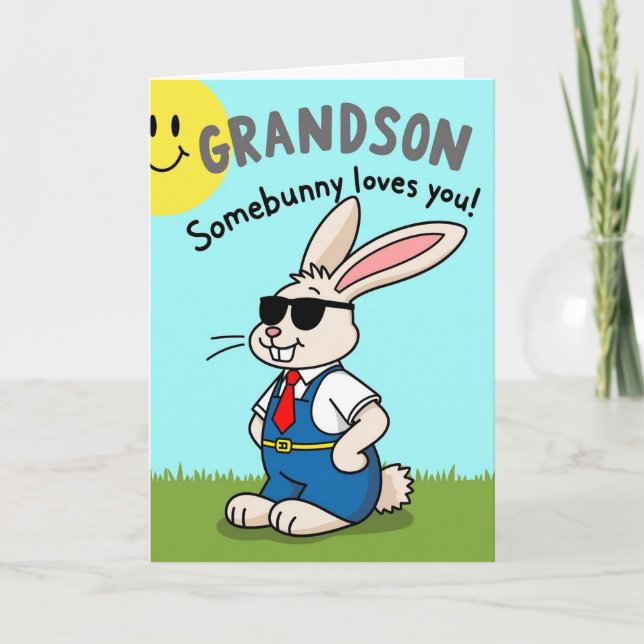 Carte de vœux Cool Bunny Friend (Devant)