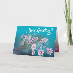 carte de vœux cosmos fleur sauvage