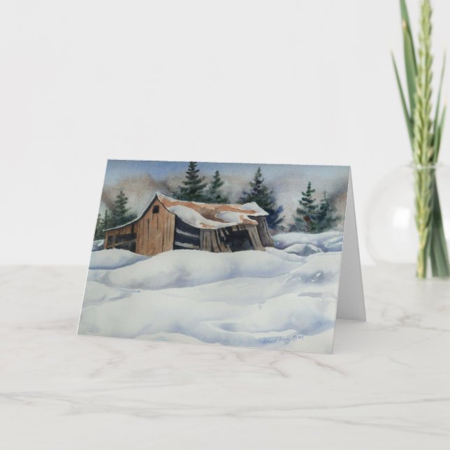 Carte de voeux Country Road "Winter Barn #1" (Devant)