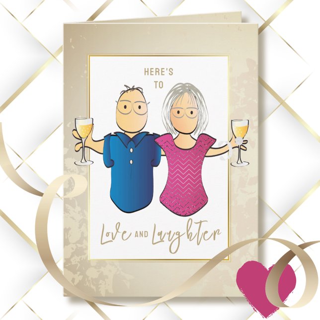 Carte de vœux couple dessin animé anniversaire de  (Créateur téléchargé)