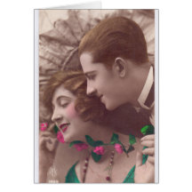 Carte de voeux couple vintage