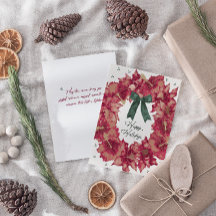 Carte de vœux Couronne d'hibiscus pour les fêtes