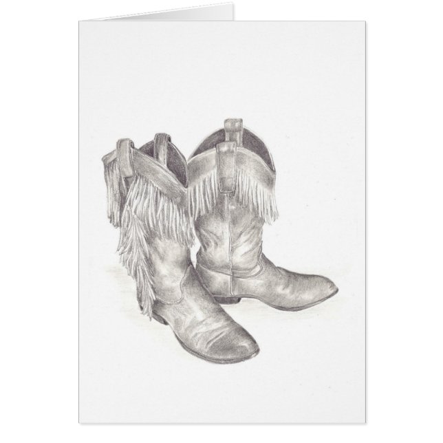 Carte de voeux Cowboy Fringed Boots (Devant)
