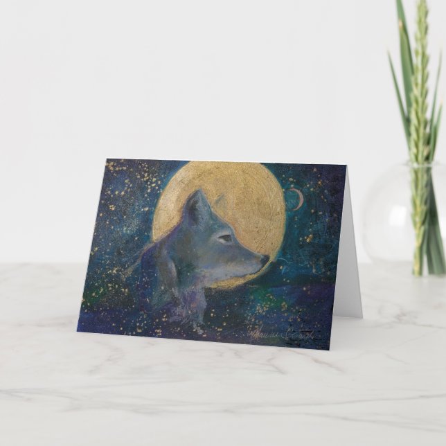 Carte de voeux Coyote Moon par Maureen A. Girard (Devant)