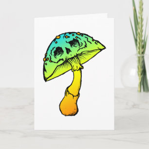 carte de voeux crâne de champignons