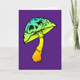 carte de voeux crâne de champignons
