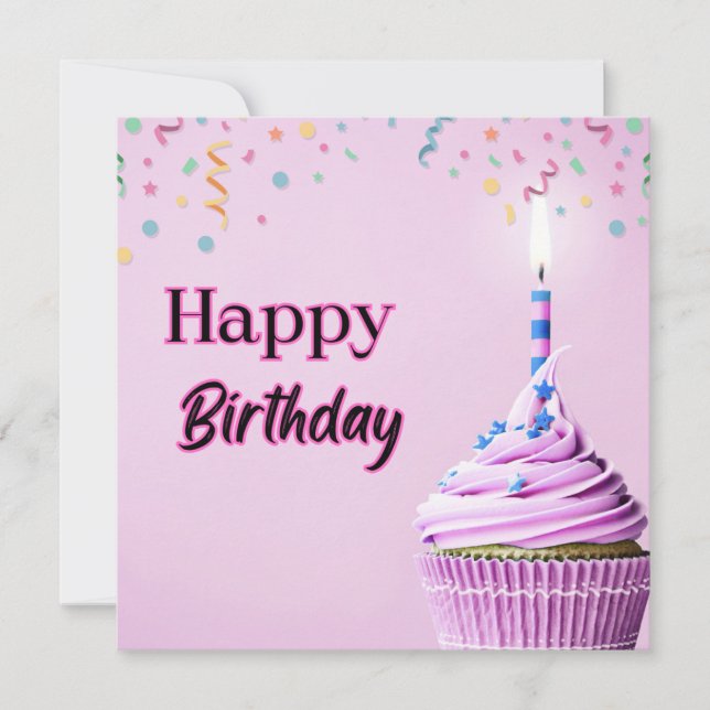 Carte de vœux Cupcake pour anniversaire  (Devant)