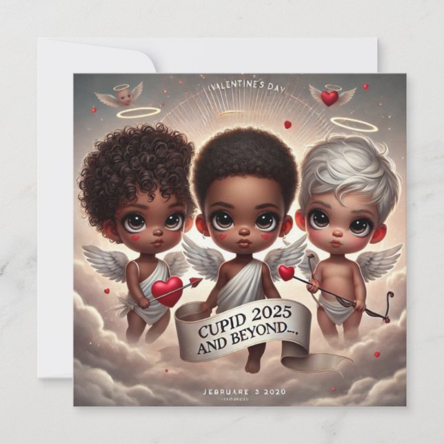 Carte de voeux Cupid 2025 Et Au-Delà De Trio Cupid (Devant)