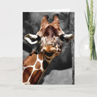 Carte de voeux curieuse de girafe