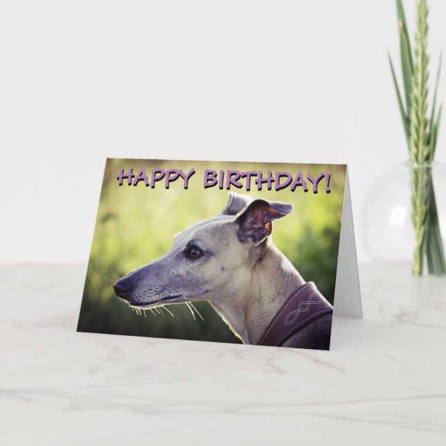 Carte de voeux customisée par lévrier mignon (Devant)