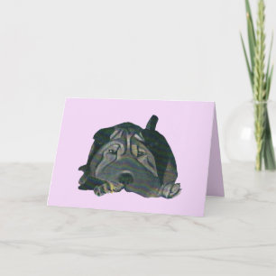 Carte de voeux Cute Pastel Black Chinese Shar-Pei