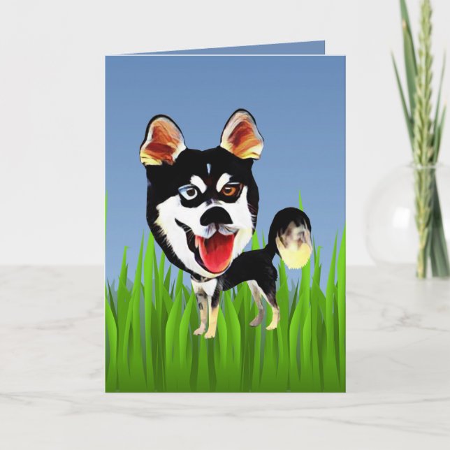 Carte de voeux Cute Siberian Husky (Devant)