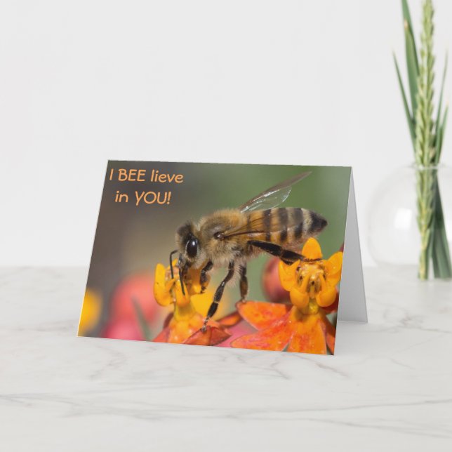 Carte de voeux d'abeille de miel vide (Devant)