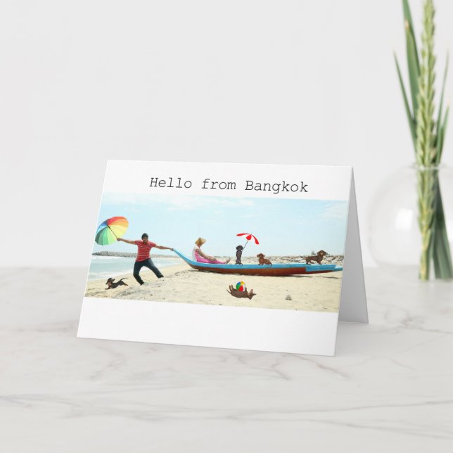 Carte de voeux Dachshund asiatique (Devant)