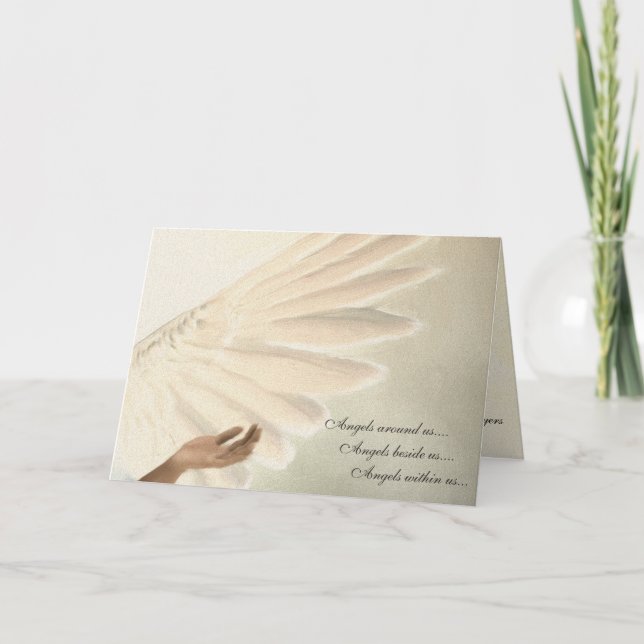Carte de voeux d'ailes d'anges - commande à façon (Devant)