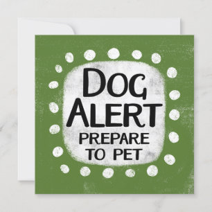 Carte de voeux d'alerte de chien