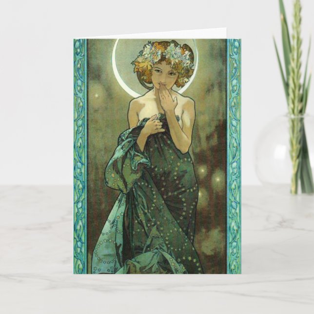 Carte de voeux d'Alphonse Mucha Clair De Lune (Devant)