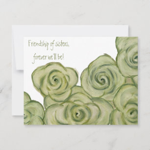 Carte de vœux d'amitié Rose - œuvre d'art dessinée