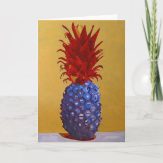 Carte de voeux d'ananas/invitation bleues