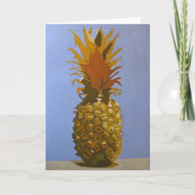 Carte de voeux d'ananas/invitation d'or (Devant)