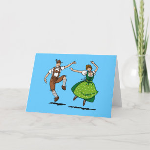 Carte de voeux Dancing Bière FESTIVAL Couple