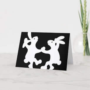 Carte de vœux Dancing Rabbits