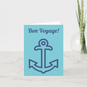 Carte de vœux d'ancre de bateau Bon Voyage