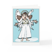 Carte de voeux d'ange de chant de Noël
