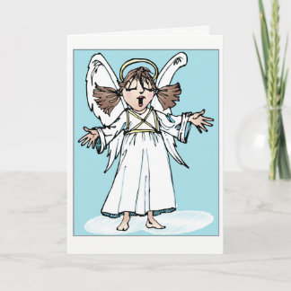 Carte de voeux d'ange de chant de Noël