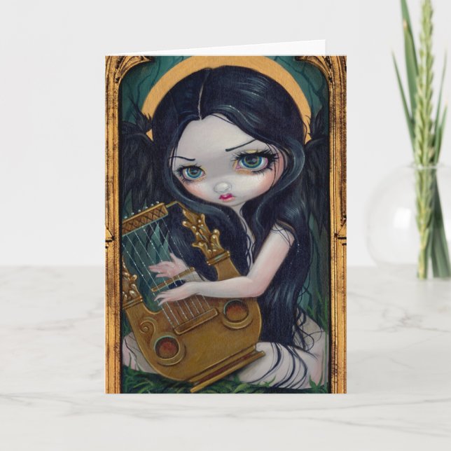 Carte de voeux "d'ange de lyre" (Devant)