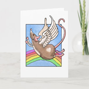 Carte de voeux d'ange de rat