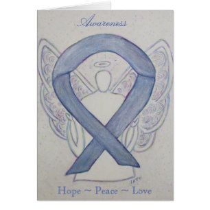 Carte de voeux d'angle de ruban pour la sensibilis