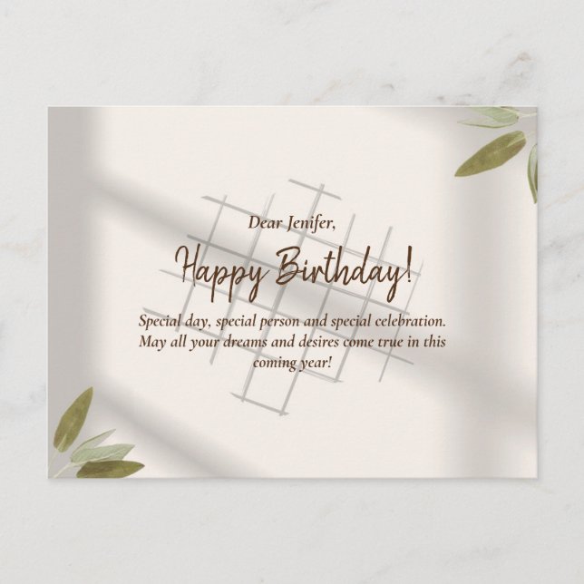 Carte de voeux d'anniversaire (Devant)