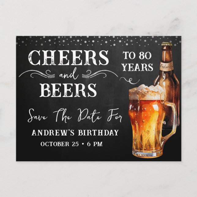 Carte de vœux d'anniversaire À la bière (Devant)