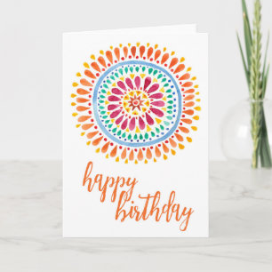 Carte de vœux d'anniversaire à motif aztèque de co