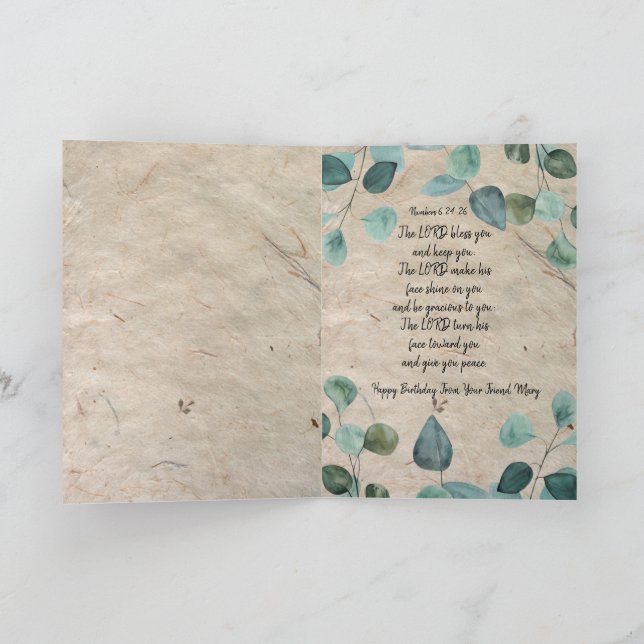 Carte de voeux d'anniversaire à thème chrétien pli (Intérieur)