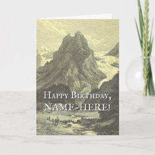 Carte de vœux d'anniversaire à thème montagne vint