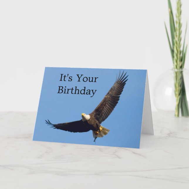 Carte de vœux d'anniversaire Aigle en vol (Devant)