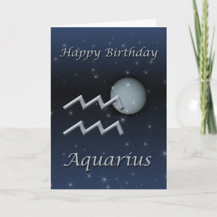 Carte de voeux d'anniversaire Aquarius Uranus