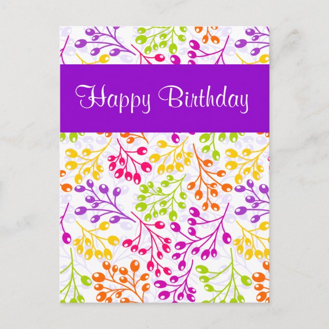 Carte de voeux d'anniversaire avec des fruits d'au (Devant)