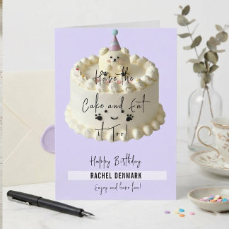 Carte de vœux d'anniversaire avec gâteau et ours e