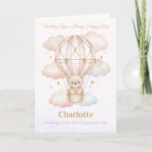 Carte de vœux d'anniversaire Beary Sweet Montgolfi