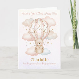 Carte de vœux d'anniversaire Beary Sweet Montgolfi