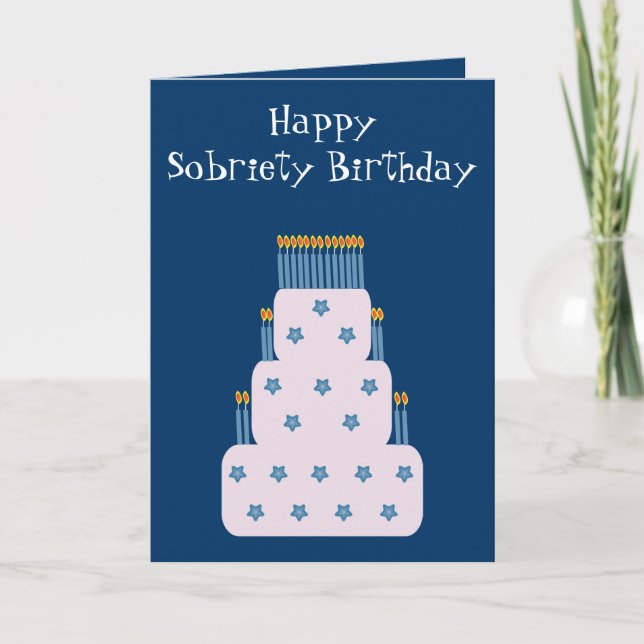 Carte de voeux d'anniversaire Blue Sobriety avec g (Devant)