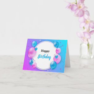 Carte de voeux d'anniversaire Blue Vivid