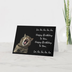 Carte de vœux d'anniversaire chantée par un chat